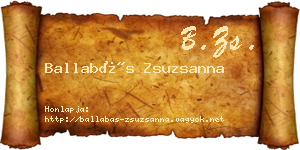 Ballabás Zsuzsanna névjegykártya